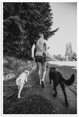 Kat Austin and Harper on a walk